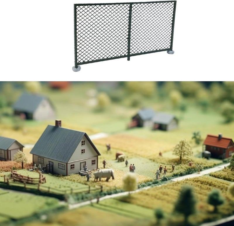 HO Scale Fence,Model Fence,Micro Landscape Decor,DIY,Creative Sturdy Scenery Accessories for Model Trains Diorama Scene, Green C - Image 3