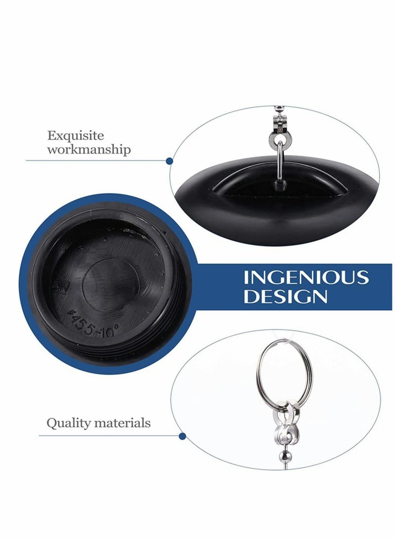 Zikra 2 Pcs Tub Stopper Bathroom Sink Drain Plug Silicone Bathtub Drain Stopper with Chains for Kitchen Bathtub Bathroom Sink Drains - Image 5