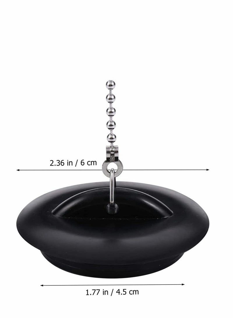 Zikra 2 Pcs Tub Stopper Bathroom Sink Drain Plug Silicone Bathtub Drain Stopper with Chains for Kitchen Bathtub Bathroom Sink Drains - Image 3