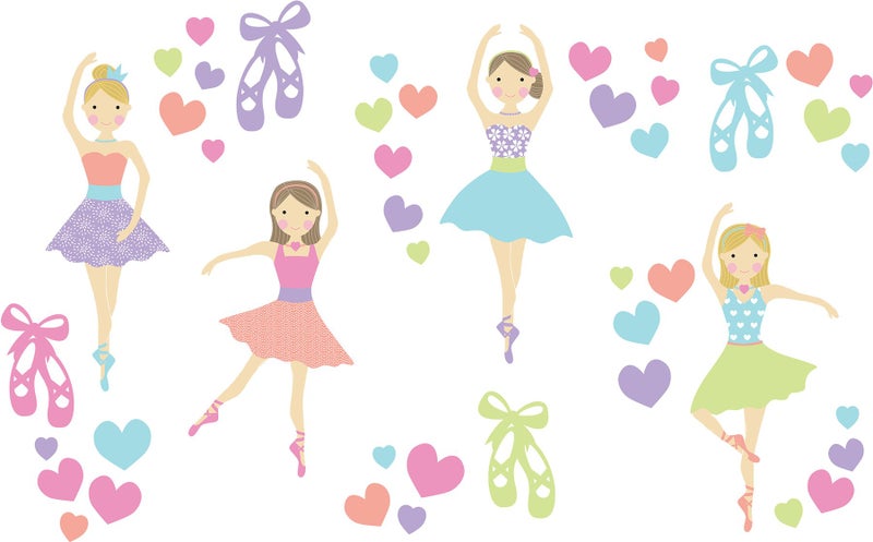 WallPops WPK2575 Prima Ballerina Wall Art Kit Multicolor