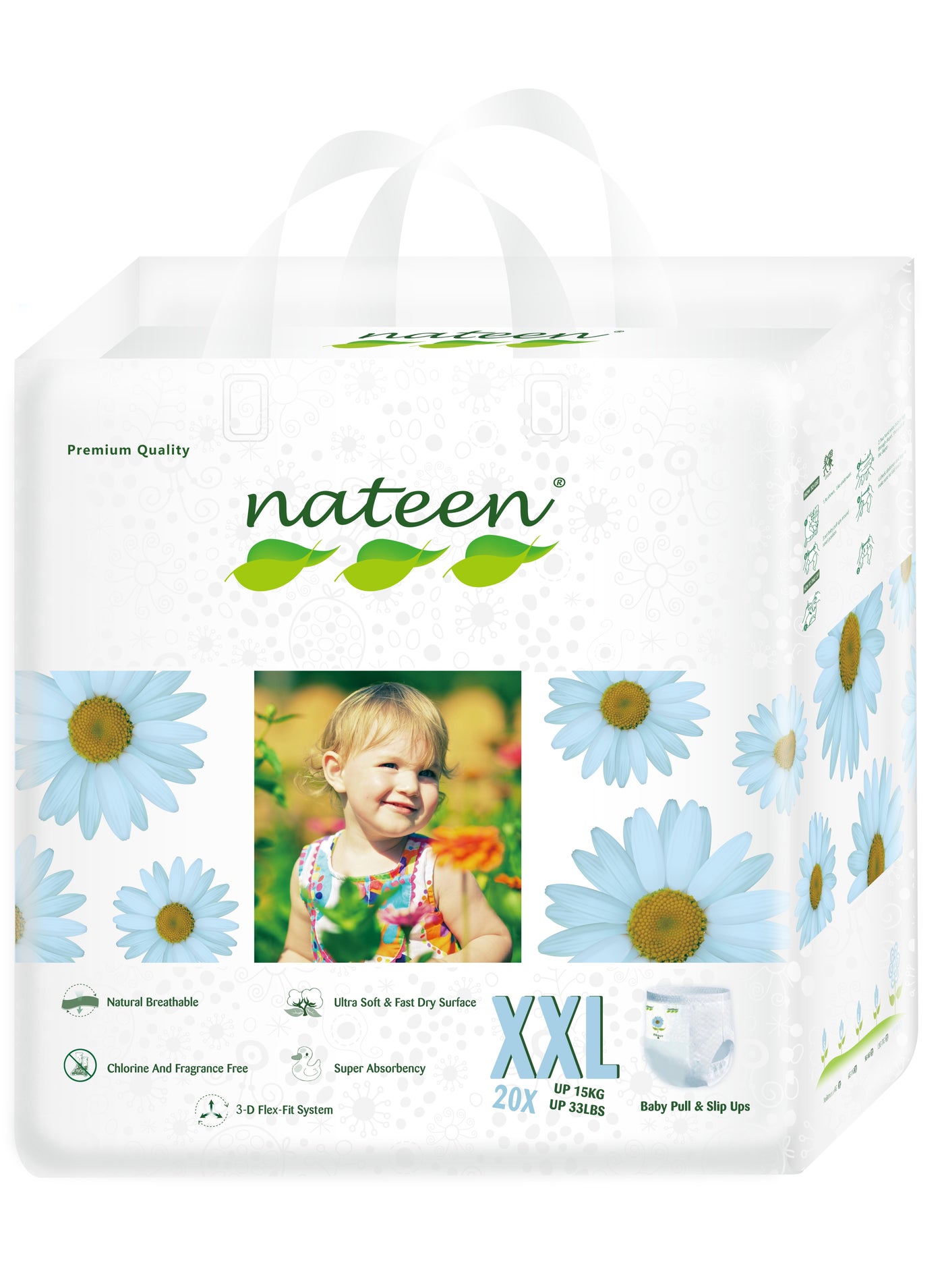 Nateen Premium Care Baby Pants Diapers,Size 6(15+kg),XXL Baby Pull Ups,20 Count Diaper Pants,Super Absorbent,Ultra Thin Baby Diapers Pants.