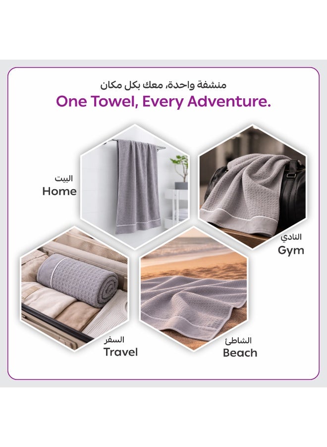 Donetella Hand Towels (Pack of 4, 50x90 cm) – Microfiber 310 GSM Waffle Weave Ultra Soft & Highly Absorbent Quick Dry , Lightweight Solid Hand Towel for Bathroom, Gym, Spa & Travel. - Image 4