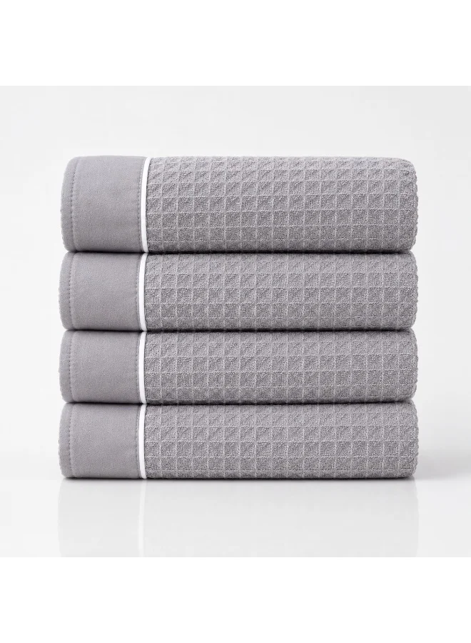 Donetella Hand Towels (Pack of 4, 50x90 cm) – Microfiber 310 GSM Waffle Weave Ultra Soft & Highly Absorbent Quick Dry , Lightweight Solid Hand Towel for Bathroom, Gym, Spa & Travel.