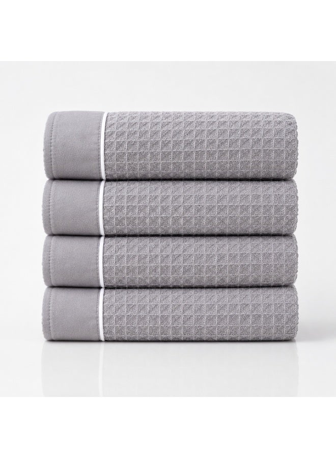 Donetella Hand Towels (Pack of 4, 50x90 cm) – Microfiber 310 GSM Waffle Weave Ultra Soft & Highly Absorbent Quick Dry , Lightweight Solid Hand Towel for Bathroom, Gym, Spa & Travel. - Image 1