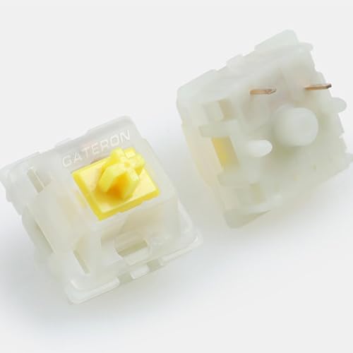 GATERON Milky Yellow Pro Keyboard Switches, KS-3X1 Linear RGB LED Pre Lubed 5 Pins Key Switches for MX Mechanical Keyboard(35PCS) - Image 2