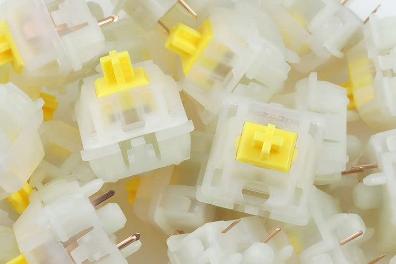 GATERON Milky Yellow Pro Keyboard Switches, KS-3X1 Linear RGB LED Pre Lubed 5 Pins Key Switches for MX Mechanical Keyboard(35PCS) - Image 3