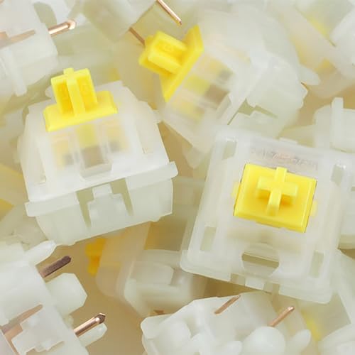 GATERON Milky Yellow Pro Keyboard Switches, KS-3X1 Linear RGB LED Pre Lubed 5 Pins Key Switches for MX Mechanical Keyboard(35PCS) - Image 5