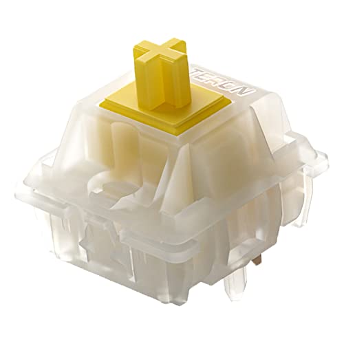 GATERON Milky Yellow Pro Keyboard Switches, KS-3X1 Linear RGB LED Pre Lubed 5 Pins Key Switches for MX Mechanical Keyboard(35PCS) - Image 1