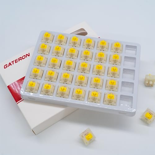 GATERON Milky Yellow Pro Keyboard Switches, KS-3X1 Linear RGB LED Pre Lubed 5 Pins Key Switches for MX Mechanical Keyboard(35PCS) - Image 4