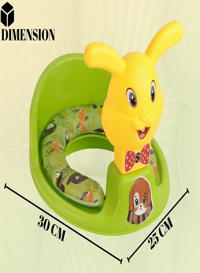 Zerya Kids Toilet Trainer Baby Potty Seat With Rabbit Handle And Back Support Toilet Seat For Girls & Boys (Green) - Image 5