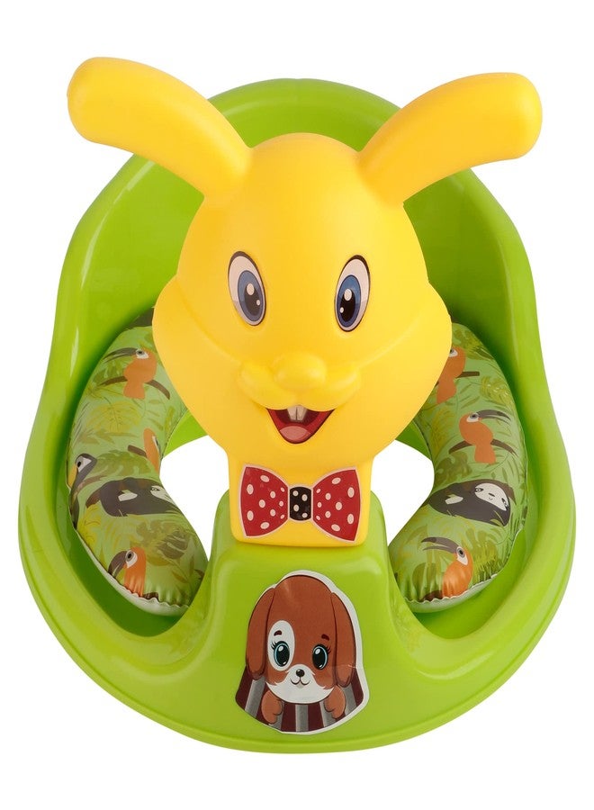 Zerya Kids Toilet Trainer Baby Potty Seat With Rabbit Handle And Back Support Toilet Seat For Girls & Boys (Green) - Image 1