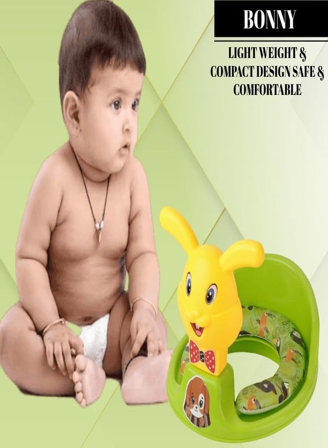 Zerya Kids Toilet Trainer Baby Potty Seat With Rabbit Handle And Back Support Toilet Seat For Girls & Boys (Green) - Image 2