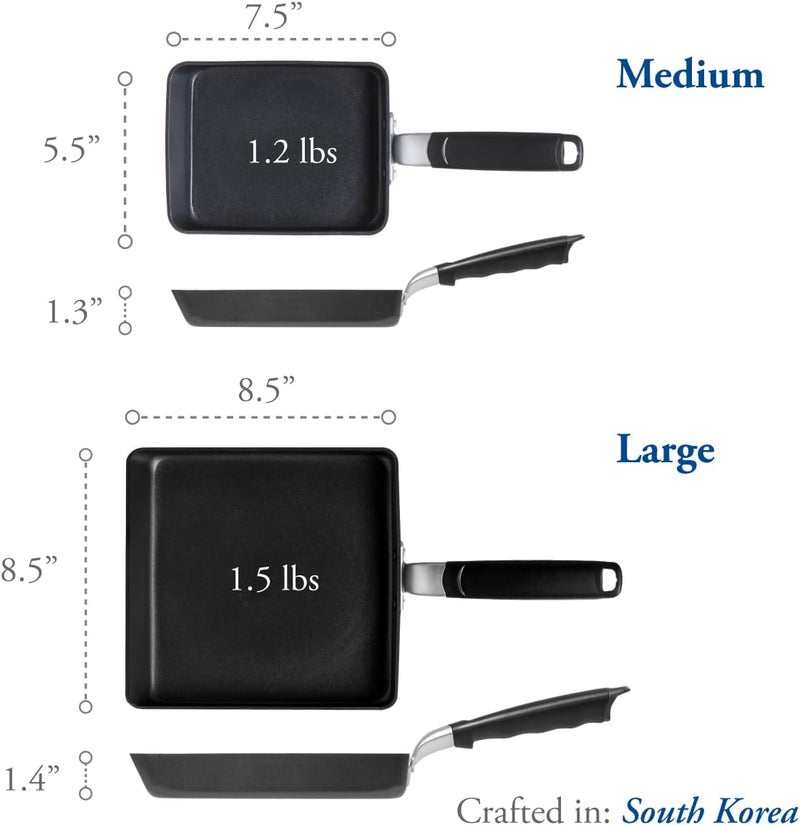 Techef - Tamagoyaki Japanese Omelette Pan/Egg Pan Skillet, PFOA-Free, Dishwasher Safe, Induction-Ready, Made in Korea (Black/Medium) - Image 5