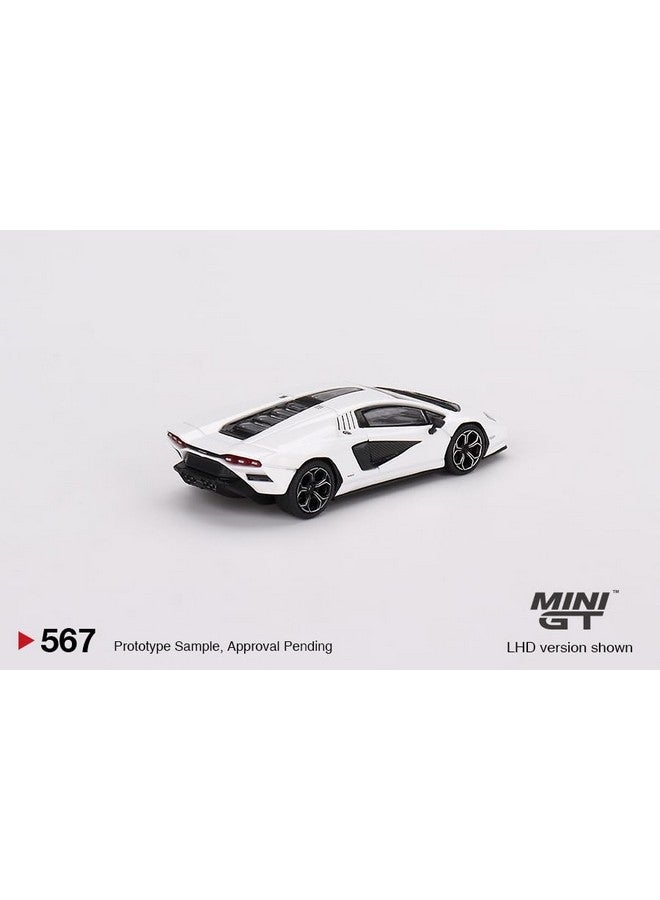 MINI GT True Scale Miniatures Model Car Compatible with Lamborghini Countach LPI 800-4 Bianco Siderale 1/64 Diecast Model Car MGT00567 - Image 4