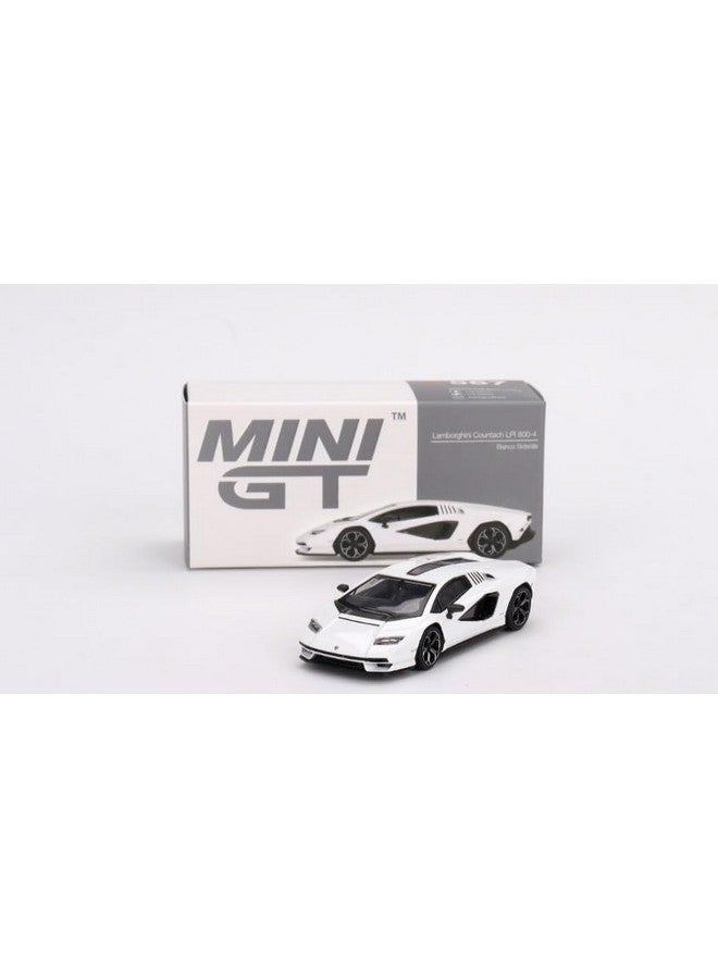 MINI GT True Scale Miniatures Model Car Compatible with Lamborghini Countach LPI 800-4 Bianco Siderale 1/64 Diecast Model Car MGT00567 - Image 2
