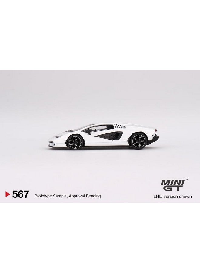 MINI GT True Scale Miniatures Model Car Compatible with Lamborghini Countach LPI 800-4 Bianco Siderale 1/64 Diecast Model Car MGT00567 - Image 5