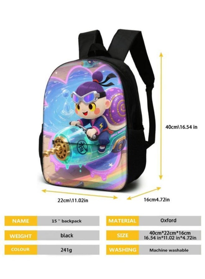 Bright Li Fire Backpack + handbag + stationery bag | Back-to-school season/holiday gift | Cartoon bag three-piece set, easy to cope with various occasions (students, children, friends' outings, mountain climbing, school, etc.) - 82 - Image 5