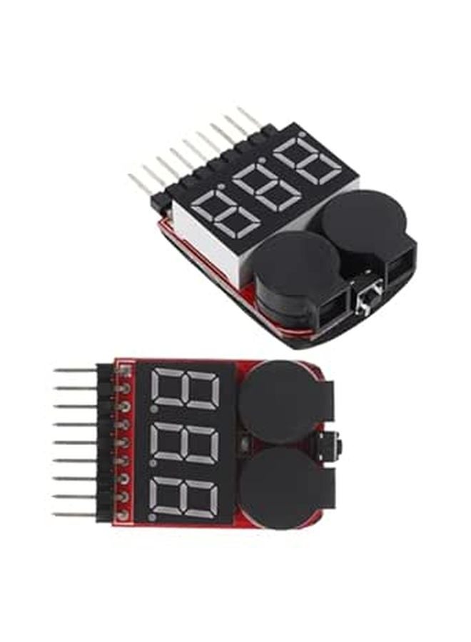 2 قطعة من جهاز اختبار البطارية الرقمي بشاشة LCD مؤشر الجهد إنذار انخفاض الجهد للمنزل والسيارة - Image 1