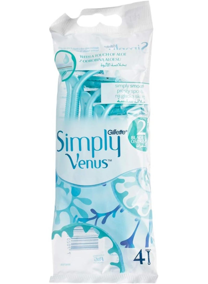 جيليت سيمبلي فينوس 2 شفرات للاستعمال مرة واحدة كيس من 4 قطع - Image 2