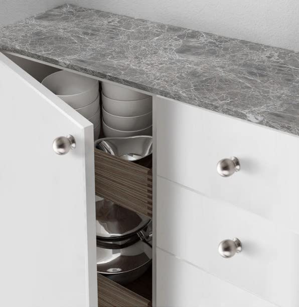 Yosoo Cabinet Knobs Round, Ball Stainless Steel Cabinet Door Knob Drawer Pulls Cabinet Knob Drawer Handles Kitchen Cupboard Knobs, Pack of 10 (28mm) - Image 4