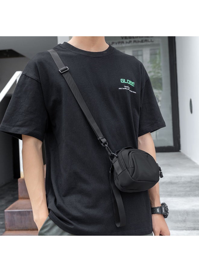 Men's Lightweight Casual Trendy Crossbody Bag Small Personal Sport Backpack Mini Mobile Phone Bag Fashionable Men's Pouch-Color:Black Lining  - Image 4
