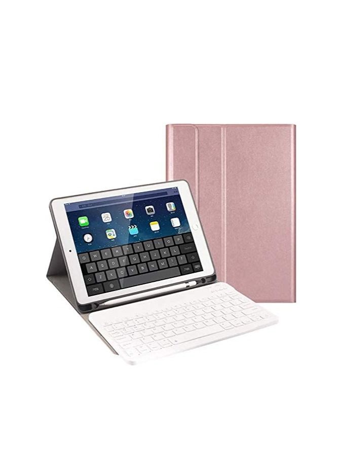 iPad 10.2 8th 7th Generation 2020 2019 Keyboard Case Slim Leather Folio Smart Cover Magnetically Detachable Wireless Keyboard for 10.2 inch iPad 8 iPad 7 Rose Gold - Image 3
