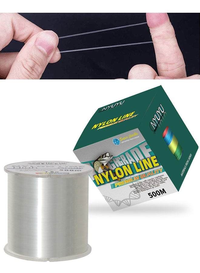 CNYUYU Nylon String Fishing Line Cord 500m, 0.47mm Sea Fishing Wire, Monofilament Strong Tension Flexible Wear Resistant Super Pulling Wire, High Load String Invisible Thread Cord for Fishing, Kite and DIY - Image 1