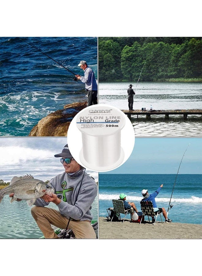 CNYUYU Nylon String Fishing Line Cord 500m, 0.47mm Sea Fishing Wire, Monofilament Strong Tension Flexible Wear Resistant Super Pulling Wire, High Load String Invisible Thread Cord for Fishing, Kite and DIY - Image 5