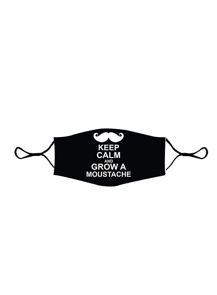 Printed Moustache Face Mask Or Protection Cover For Movember Mens Health Awareness