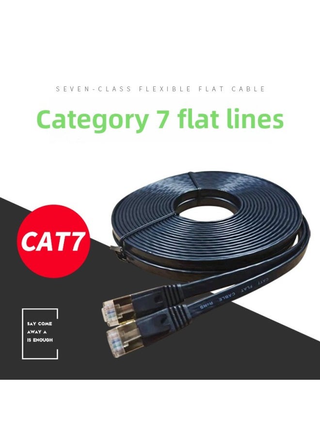 Generic Category 7 Household Shielded Twisted Pair Cat7 Broadband Connection Thin Line Computer Finished Flat Network Cable-Color:White-Line Length:2m  - Image 2