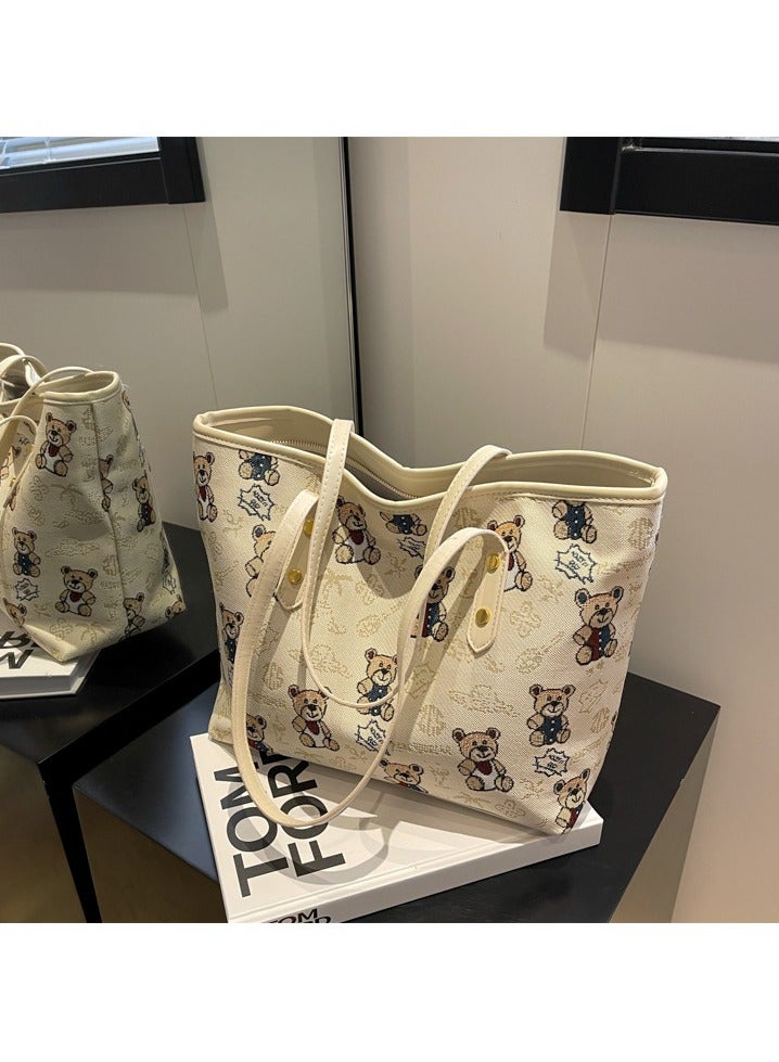 Teddy Bear Printed Tote Bag Fabric Shoulder Bag Handbag Women's Bag  - Image 4