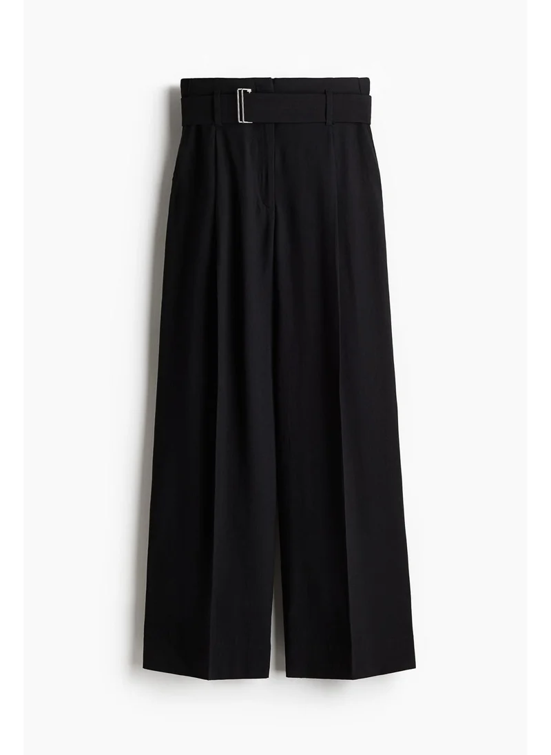 اتش اند ام Wide belted trousers