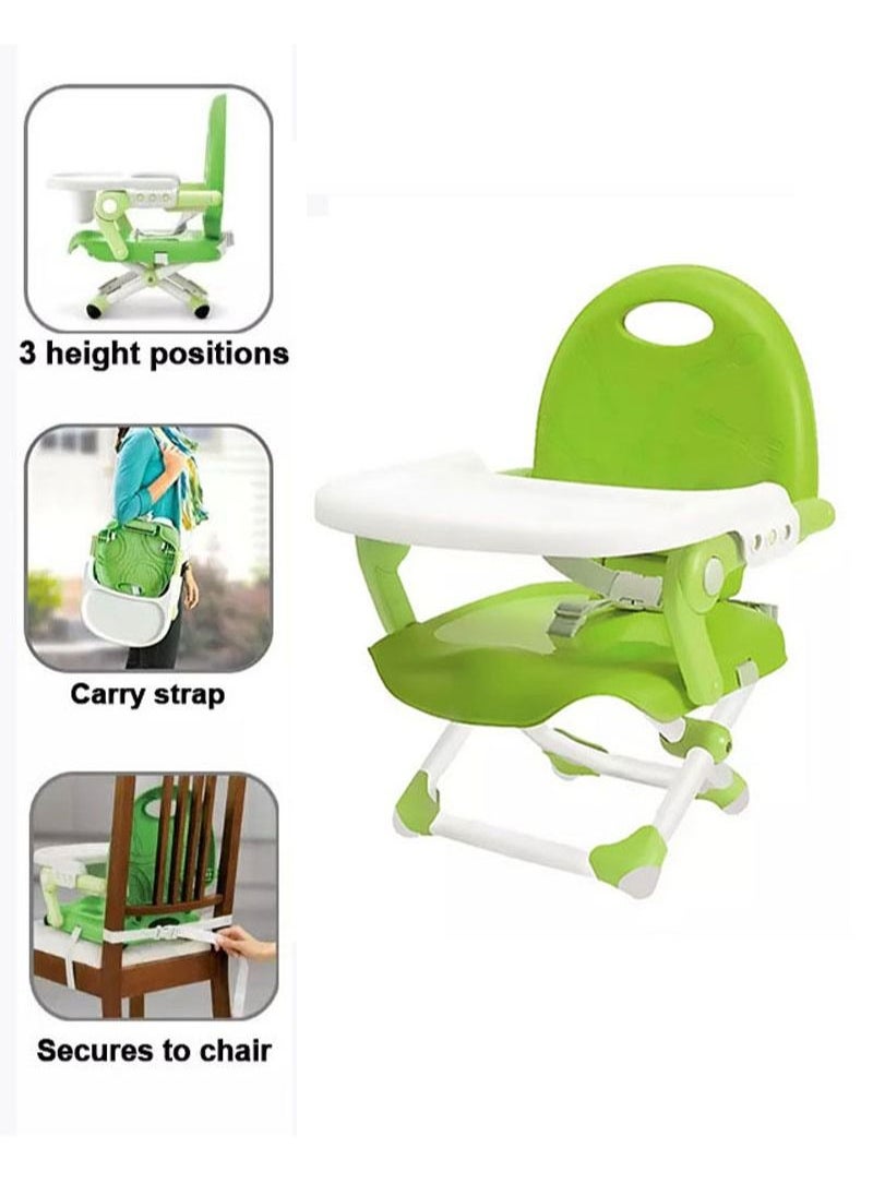 AGD - 3-in-1 Baby Feeding High Chair with Removable Tray and Adjustable Legs with Safety Harness and Footrest / Green - Image 1