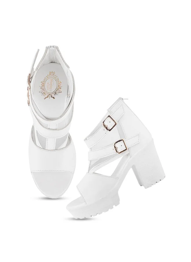 شوتوبيا Shoetopia Girls Block Sandals with Buckles