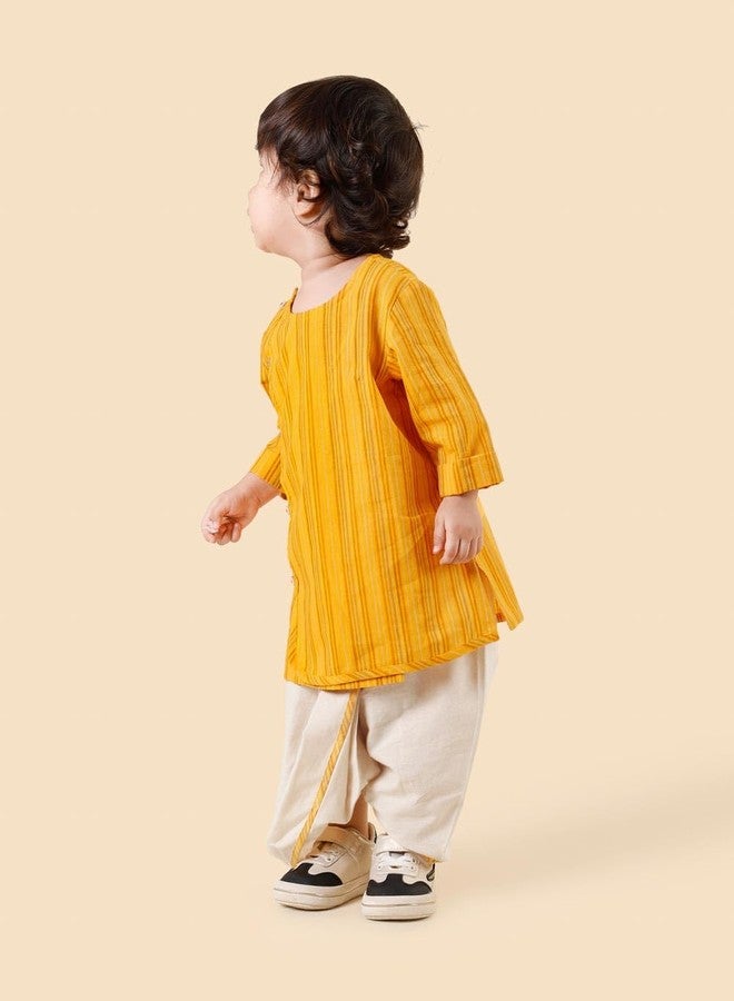 Fabindia Cotton Yellow 2Pc Dhoti Set - Image 2