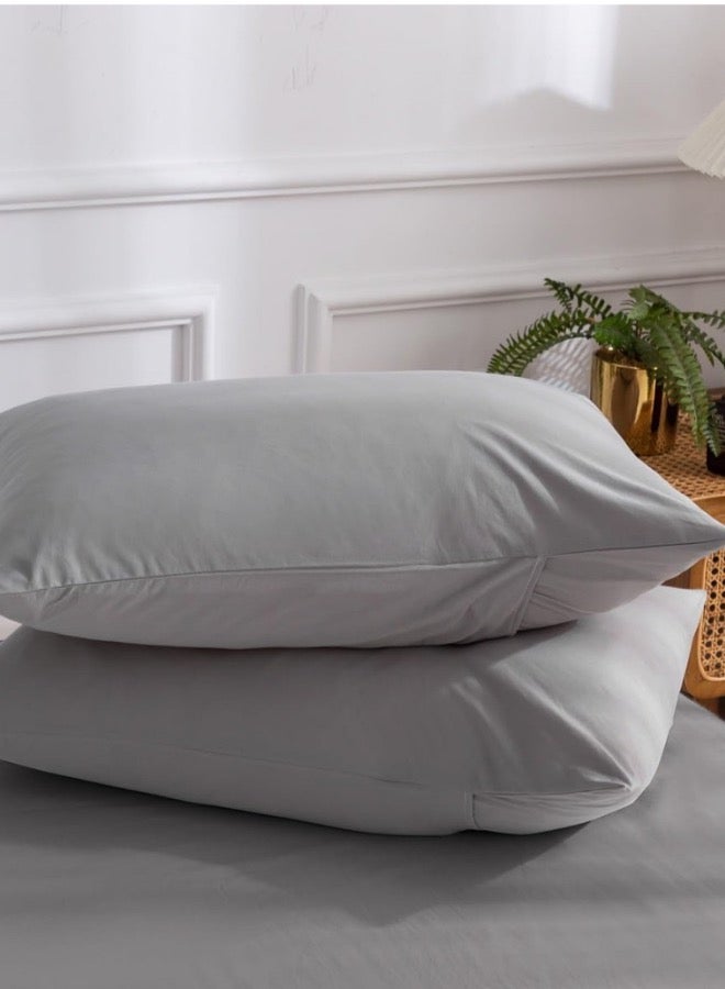 LUNA Home Queen Size 6-Piece Premium Quality Bedding Set in Solid Grey, No Filler Included. - Image 5