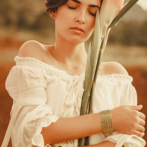 Madison Tyler Gold Plated Stackable Bangles, 5 Piece Smooth with Ball Pattern & 6 Piece Textured - Image 3