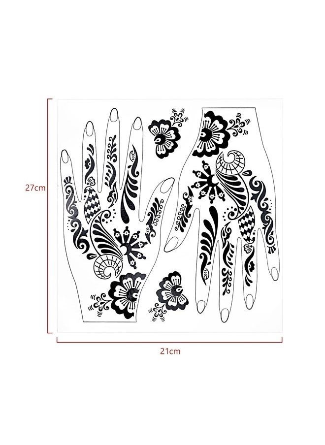 Mzstgh - 9 Sheets Henna tattoo stickers Kit , Indian Waterproof temporary hand tattoo stickers, Lasting for Beach, Festivals, & Parties - Image 1
