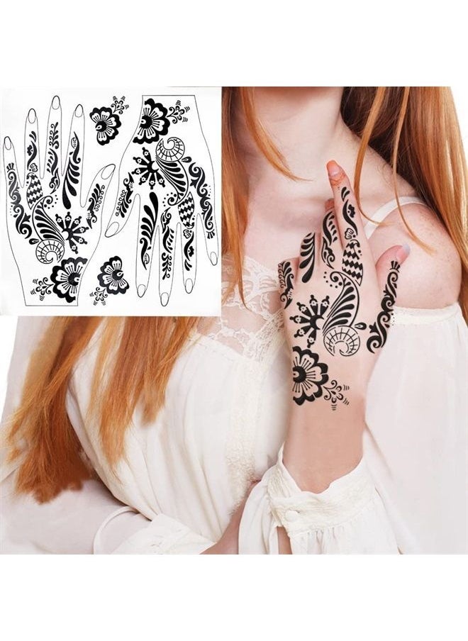 Mzstgh - 9 Sheets Henna tattoo stickers Kit , Indian Waterproof temporary hand tattoo stickers, Lasting for Beach, Festivals, & Parties - Image 1
