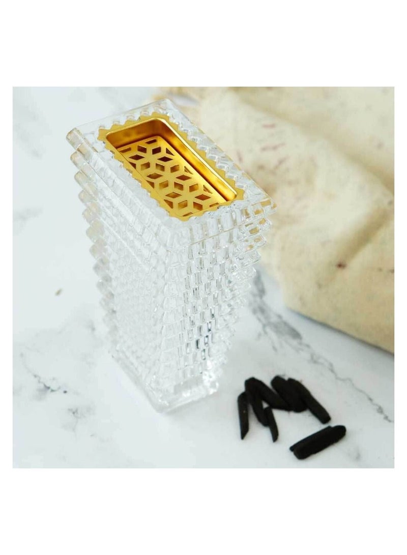 Oud burner Incense Bakhoor Charcoal Incense Burner Frankincense Burner Handheld Bakhoor Gold Incense Burner Crystal Luxury Finish - Image 4