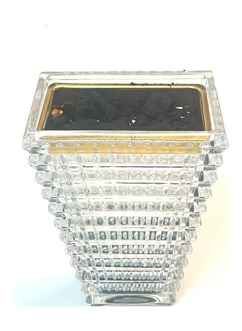 Oud burner Incense Bakhoor Charcoal Incense Burner Frankincense Burner Handheld Bakhoor Gold Incense Burner Crystal Luxury Finish - Image 2