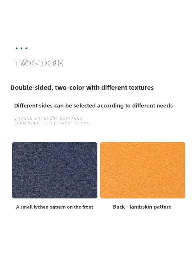 Generic - Jin Hanqi Computer Peripheral Products Double-sided Leather Mouse Pad Small Pad Thickened Male And Female Mouse Pad Solid Color-Color:Size: 21x25cm-Pattern:Double-sided Double Color = Army Green + Light Gray - Image 1