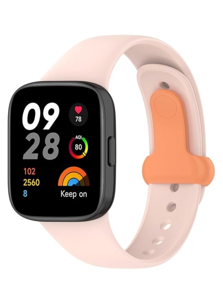 Strap for Xiaomi Redmi Watch 3 Strap, Silicone Watch Strap Buckles Sport Silicone Watch Band,Bracelet Replacement Wristband Wrist Strap (Pink) - Image 2