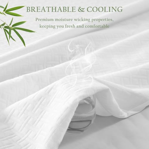Luxe Linen 100% Waterproof Queen Mattress Protector, Breathable Bamboo Rayon Mattress Cover with 8”-21” Deep Pocket, Noiseless Cool 3D Air Mattress Cover, Hypoallergenic & Odor Resistant - Image 5