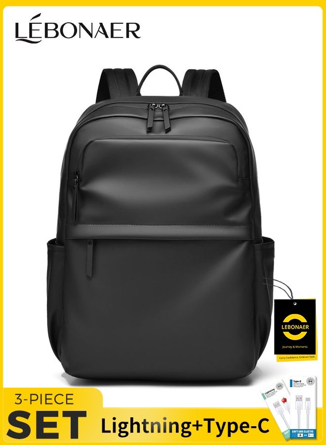 لبونير ​حقيبة ظهر سفر خفيفة الوزن 23 لتر للرجال والنساء،​ حقيبة يومية فائقة الخفة، مقاومة للماء ومتينة من نايلون عالي الكثافة مع حقيبة كمبيوتر محمول وحزام مرور الأمتعة، أحزمة كتف مبطنة على شكل حرف S مريحة للغاية، حجرة مخصصة ومبطنة للaptop مقاس 15-16 بوصة، داخل منظم مع جيوب متعددة للأجهزة الإلكترونية وزجاجة الماء والأساسيات، سوستة ذاتية الإصلاح ناعمة، تصميم حضري بسيط للمكتب والمدرسة والكلية والجامعة، مثالية للتنقل اليومي ورحلات العمل والعطلات قصيرة في نهاية الأسبوع والمغامرات الخارجية مثل المشي لمسافات طويلة وركوب الدراجات، معتمدة للحمل على متن الطائرة، تصميم يتوافق مع متطلبات أمن الطيران (TSA)، ميزات مضادة للسرقة، ظهر مبطن للتهوية، خفيفة الوزن فقط 775 جرام، مضغوطة وعصرية للمحترفين والطلاب والمسافرين الرقميين، الحجرة الرئيسية فسيحة، جيوب جانبية للوصول السهل، مثالية للعمل والسفر والصالة الرياضية والاستخدام العادي كحقيبة ظهر يومية متعددة الاستخدامات وحقيبة شخصية. - Image 1