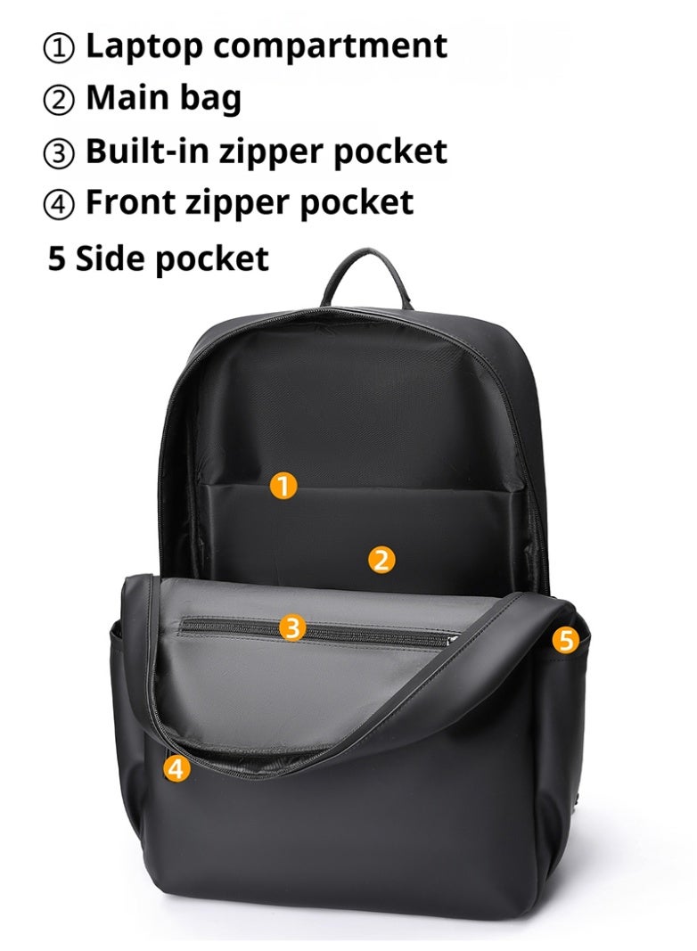 لبونير ​حقيبة ظهر سفر خفيفة الوزن 23 لتر للرجال والنساء،​ حقيبة يومية فائقة الخفة، مقاومة للماء ومتينة من نايلون عالي الكثافة مع حقيبة كمبيوتر محمول وحزام مرور الأمتعة، أحزمة كتف مبطنة على شكل حرف S مريحة للغاية، حجرة مخصصة ومبطنة للaptop مقاس 15-16 بوصة، داخل منظم مع جيوب متعددة للأجهزة الإلكترونية وزجاجة الماء والأساسيات، سوستة ذاتية الإصلاح ناعمة، تصميم حضري بسيط للمكتب والمدرسة والكلية والجامعة، مثالية للتنقل اليومي ورحلات العمل والعطلات قصيرة في نهاية الأسبوع والمغامرات الخارجية مثل المشي لمسافات طويلة وركوب الدراجات، معتمدة للحمل على متن الطائرة، تصميم يتوافق مع متطلبات أمن الطيران (TSA)، ميزات مضادة للسرقة، ظهر مبطن للتهوية، خفيفة الوزن فقط 775 جرام، مضغوطة وعصرية للمحترفين والطلاب والمسافرين الرقميين، الحجرة الرئيسية فسيحة، جيوب جانبية للوصول السهل، مثالية للعمل والسفر والصالة الرياضية والاستخدام العادي كحقيبة ظهر يومية متعددة الاستخدامات وحقيبة شخصية. - Image 2