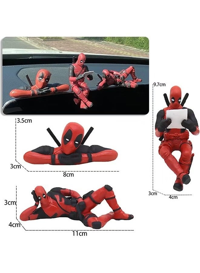 3Pcs Funny Anime Car Pendant, Reading Deadpool Ornaments, Auto Rearview Mirror Decoration Car Accessories, Gifts, Car Interior Decor - Image 4