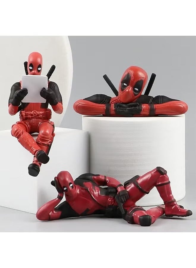 3Pcs Funny Anime Car Pendant, Reading Deadpool Ornaments, Auto Rearview Mirror Decoration Car Accessories, Gifts, Car Interior Decor - Image 5