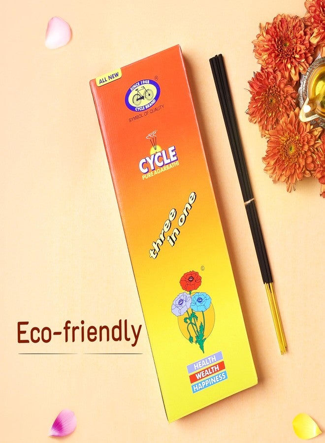 Cycle Pure Three in One Agarbathi Premium Scented Incense Sticks for Health, Wealth & Happiness 250 GM - Image 4