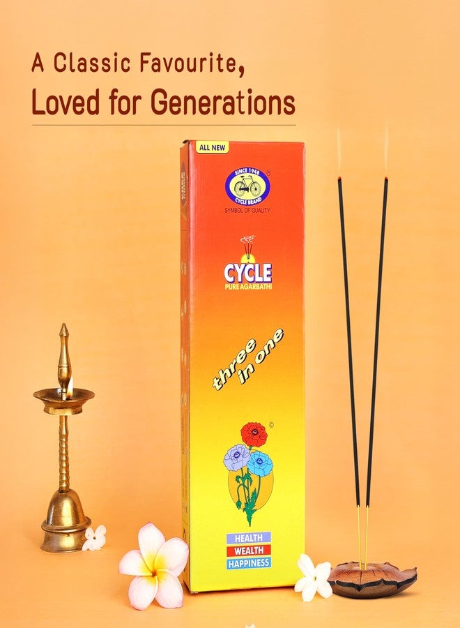 Cycle Pure Three in One Agarbathi Premium Scented Incense Sticks for Health, Wealth & Happiness 250 GM - Image 2